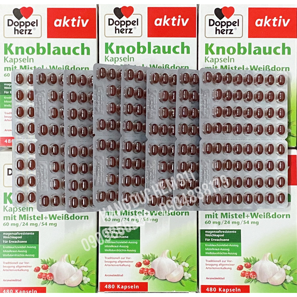 Viên dầu tỏi bổ tim mạch tăng đề kháng Knoblauch 480 viên nội địa Đức DATE 2025