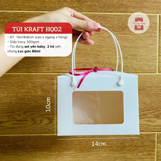 JG- 10 Hộp Giấy Kraft Mini HQ02 Đựng Thực Phẩm, Quà Tặng, Mứt Tết Size 10x14x6cm