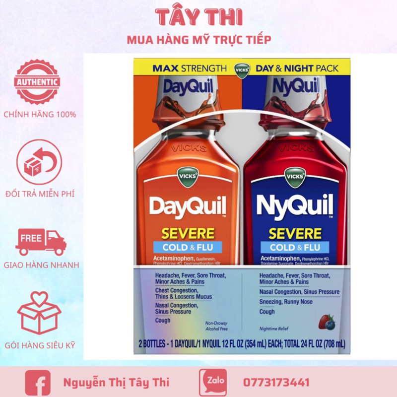 Date 2025 Set 2 Chai Siro V.ic.ks DayQuil & NyQuil Cold & F.lu Se.vere