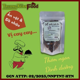 Dế sấy, dế sấy sả ớt, dế sấy cay giòn, thực phẩm ăn liền, đồ nhậu, ăn vặt.