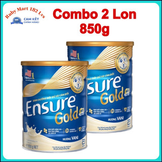 Combo 2 lon sữa bột ensure gold 850g hương vani