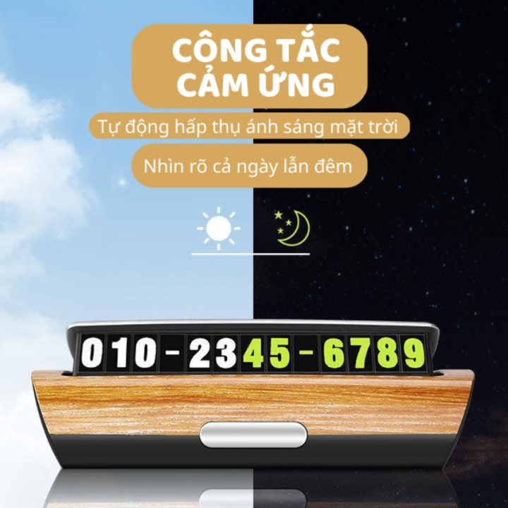 Bảng Số Điện Thoại Ô Tô Vân Gỗ Sang Trọng - Biển Ghi Số Điện Thoại Để Taplo Xe Hơi