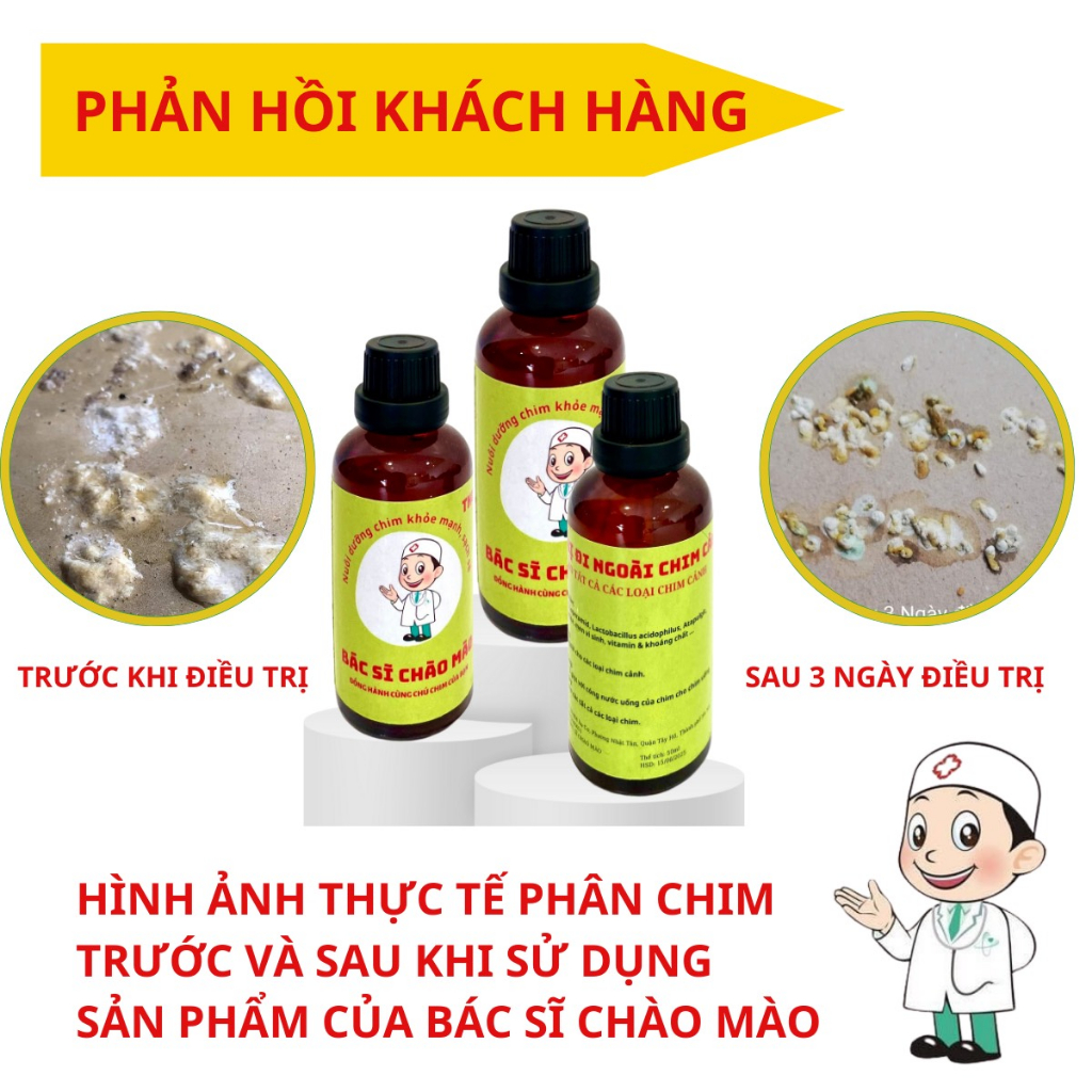 Thuốc Trị Đi Ngoài, đau bụng, chim đi phân ướt, phân nát , mùi hôi - Chim Cảnh BSCM