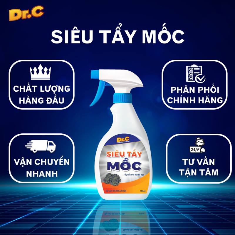 Tẩy Mốc Quần Áo Dr.C, Tẩy Trắng Quần Áo Dr.C, Tẩy Mốc Tường, Tẩy Mốc Giầy, Tẩy Chăn Ga