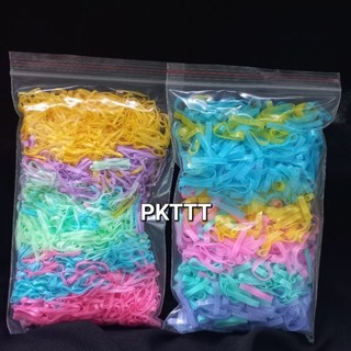 Túi zip 100g thun cột tóc Thái nhiều màu (Bản đại/Bản nhỏ)