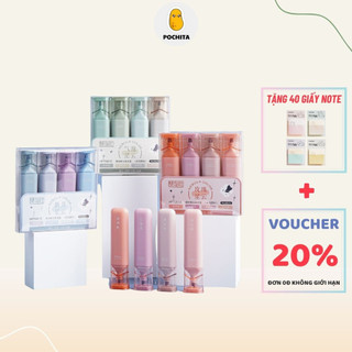 Set Bút Dạ Quang Màu Pastel Nhũ Lấp Lánh Bút Nhớ Highlight Đánh Dấu Ghi Chú Trang Trí Sổ Tay Dành Cho Học Sinh  HP7261