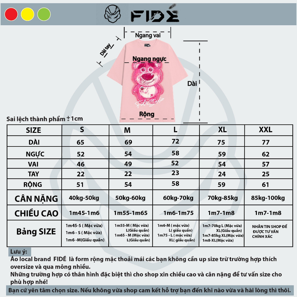 Áo thun FIDE phông trơn nam nữ cổ tròn FIDE GẤU 09