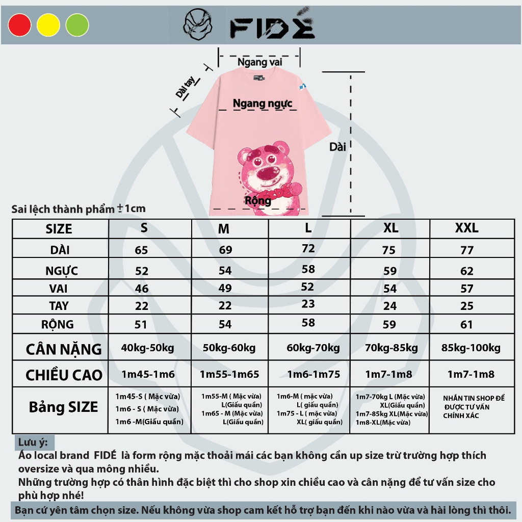 Áo thun FIDE phông trơn nam nữ cổ tròn FIDE GẤU LOTSO 10