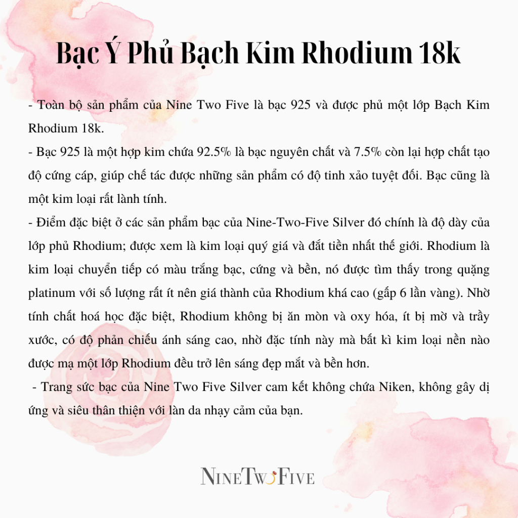 Dây Chuyền Bạc Phủ Rhodium Đính Đá CZ - Dây Chuyền Lady VanCl- NL-ROO118