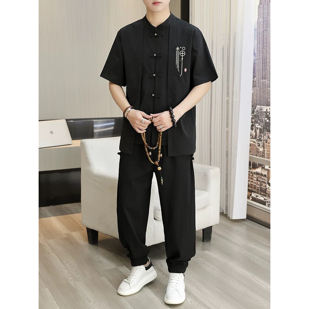 Bộ đũi Kimono,bộ quần áo đũi nam nữ, set đồ quần áo đũi nam nữ đẹp, mát mẻ lịch sự - Xu hướng 2023 Edo Menswear