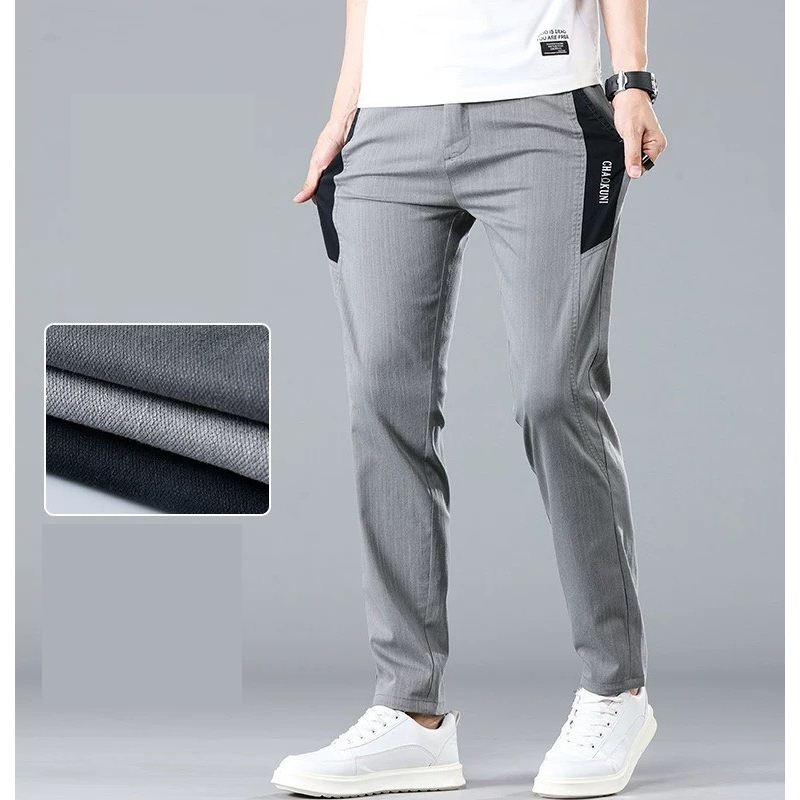 Kaki phối sườn Edo menswear, chất liệu kaki coton co giãn 4 chiều, mặc cực thoáng mát