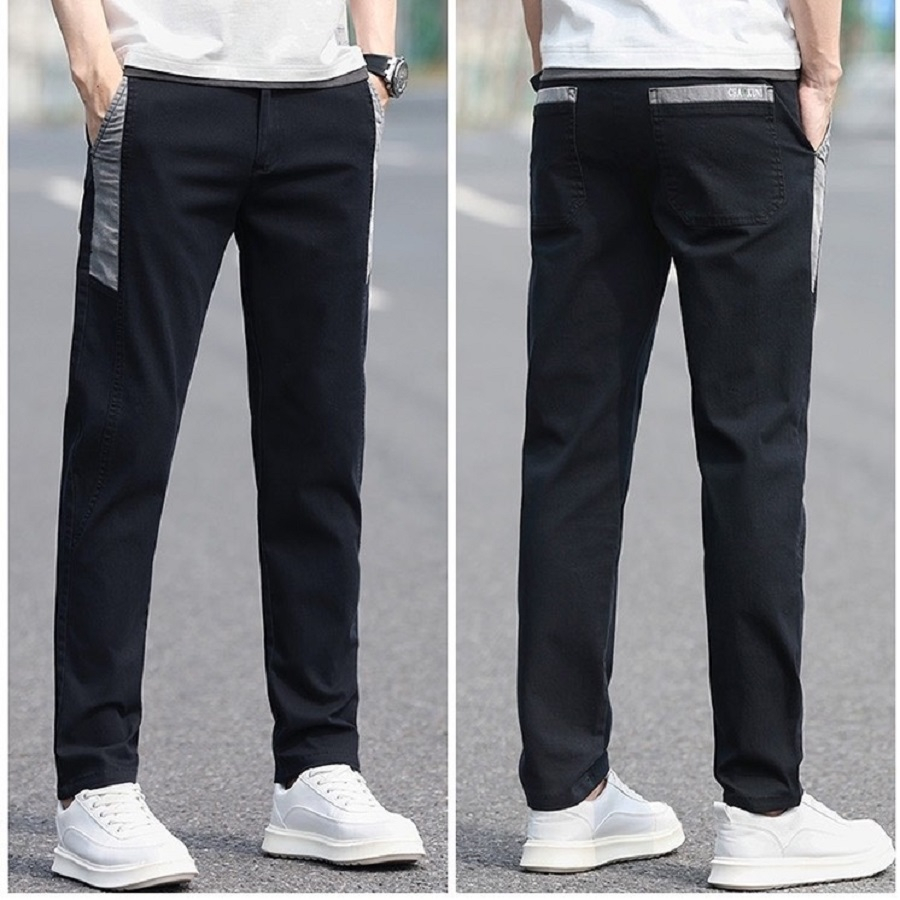 Kaki phối sườn Edo menswear, chất liệu kaki coton co giãn 4 chiều, mặc cực thoáng mát