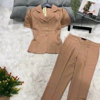 Bộ ves công sở thiết kế cao cấp có giản lụa carôlăng