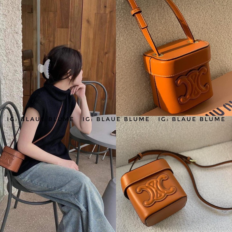 𝐁𝐥𝐚𝐮𝐞𝐁𝐥𝐮𝐦𝐞🦋 -  Cheap moment w Lisa Black Pink - Mini box - túi hộp nâu thanh lịch 🤎