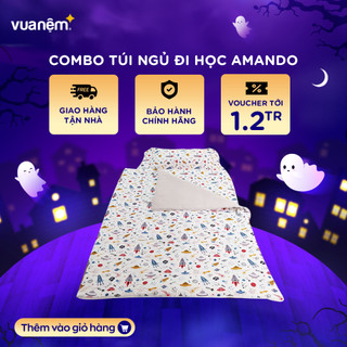 Combo túi ngủ đi học AMANDO Cho Bé Đa Năng 100% Cotton Thiết Kế Tiện Lợi An Toàn Tuyệt Đối