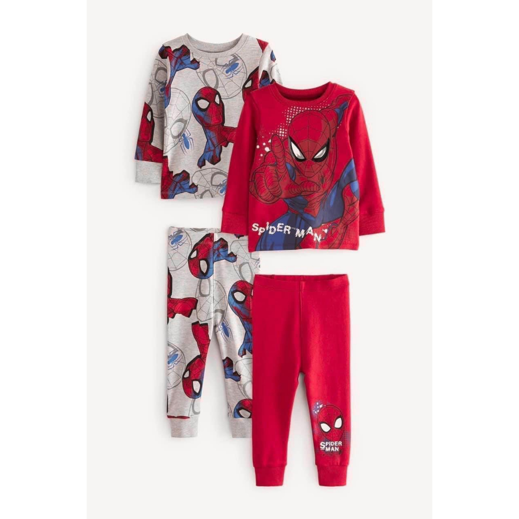 Combo 2 Bộ Đồ Nhện Đỏ, Xám Siêu Nhân Dài Tay Chất Cotton Siêu Xịn Cho Bé Trai