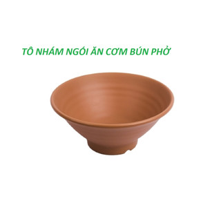 Tô nhựa melamine nhám ngói đựng cơm bún phở, tô xoắn miện loe - Tox16/17/18