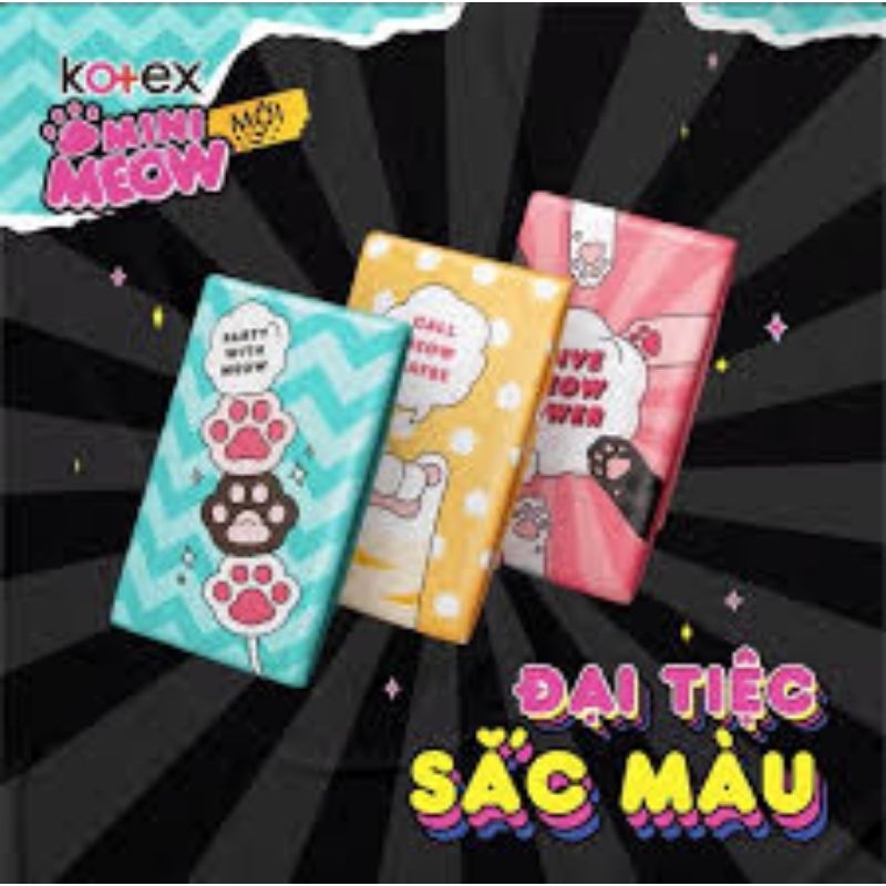 Combo 8 gói Kotex Mini Meow siêu mềm siêu mỏng 24cm