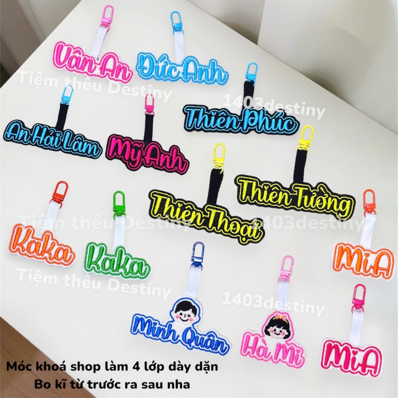 🆂🅸🅼🅿🅻🅴 🅺🅴🆈🅲🅷🅰🅸🅽  Móc khoá thêu tên basic tránh nhầm lẫn 🖤