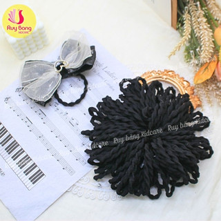 Chun buộc tóc đen - dây buộc tóc tròn trơn