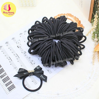 Chun buộc tóc đen - dây buộc tóc tròn trơn