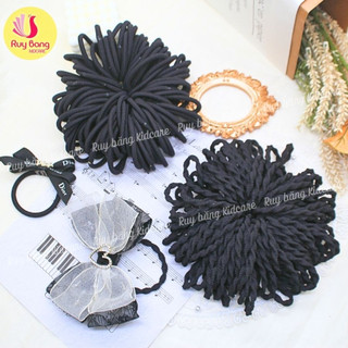 Chun buộc tóc đen - dây buộc tóc tròn trơn