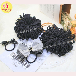 Chun buộc tóc đen - dây buộc tóc tròn trơn