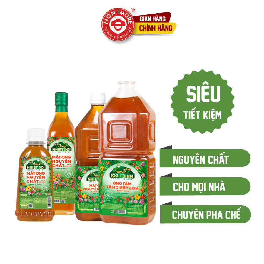 Mật ong Rừng Nhiệt Đới nguyên chất chai 360g/chai