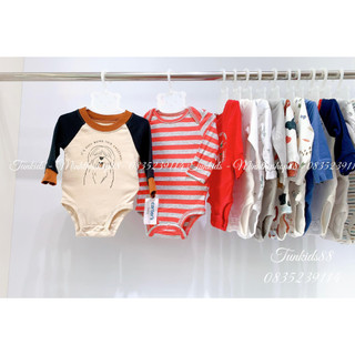 Body chip cotton bodysuit sơ sinh dài tay Carterr xuất xịn cho bé trai