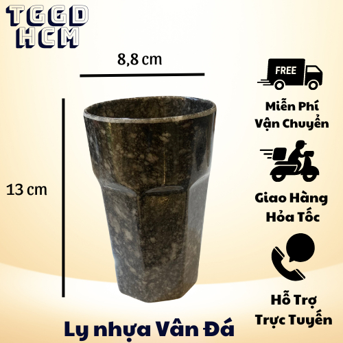 Ly Nhựa Melamine nhuthaco Vân Đá màu kem - màu xám - màu đen có 2 size