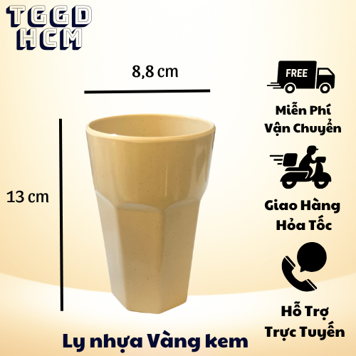 Ly Nhựa Melamine nhuthaco Vân Đá màu kem - màu xám - màu đen có 2 size