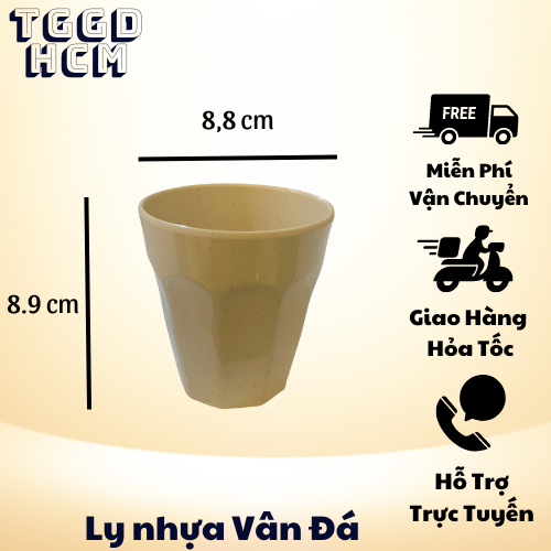 Ly Nhựa Melamine nhuthaco Vân Đá màu kem - màu xám - màu đen có 2 size