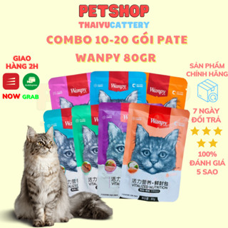 Combo 10-20 gói pate Wanpy 80gr cho mèo mọi lứa tuổi hàng chính hãng - Thaivucattery