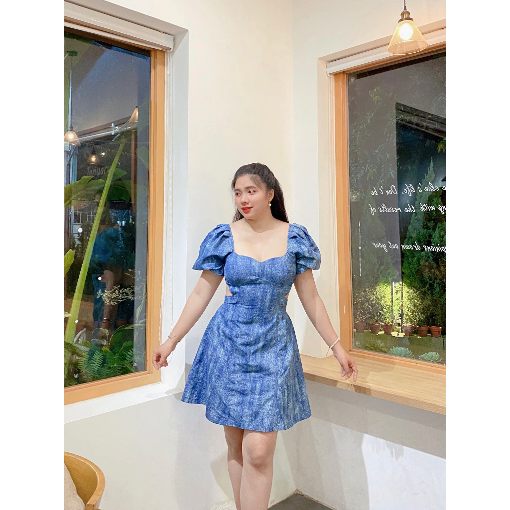 ĐẦM JEAN LOANG MÀU KHOÉT EO BIGSIZE