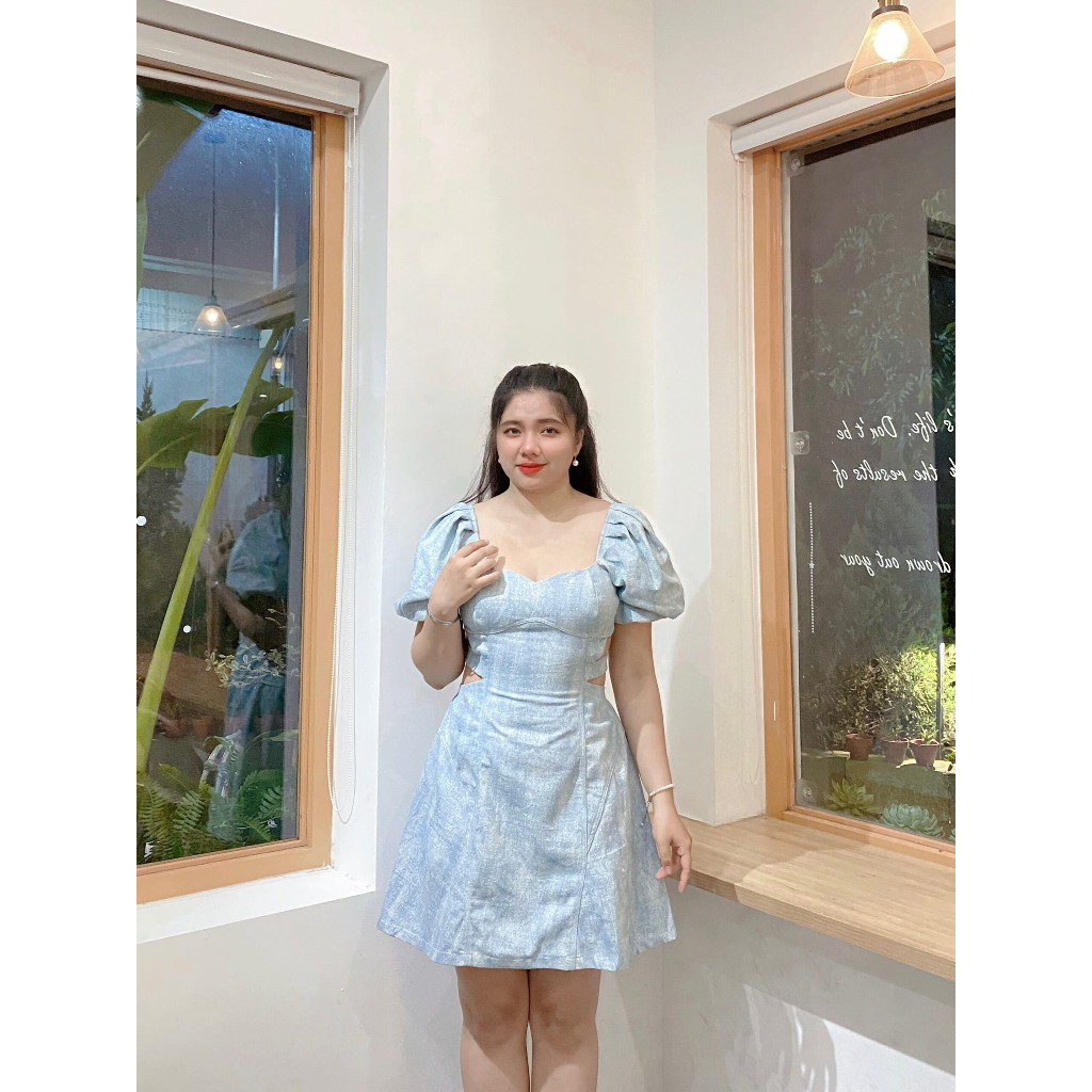 ĐẦM JEAN LOANG MÀU KHOÉT EO BIGSIZE