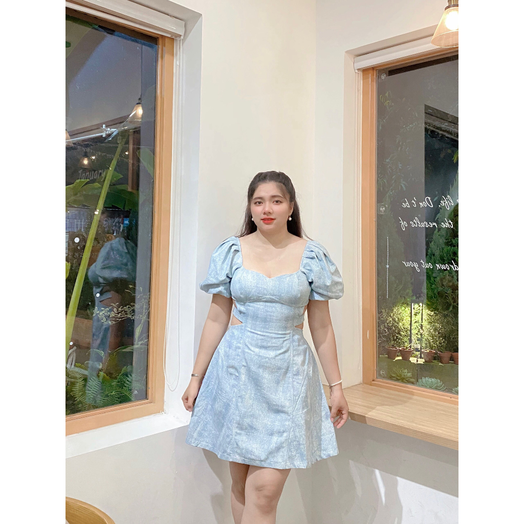 ĐẦM JEAN LOANG MÀU KHOÉT EO BIGSIZE