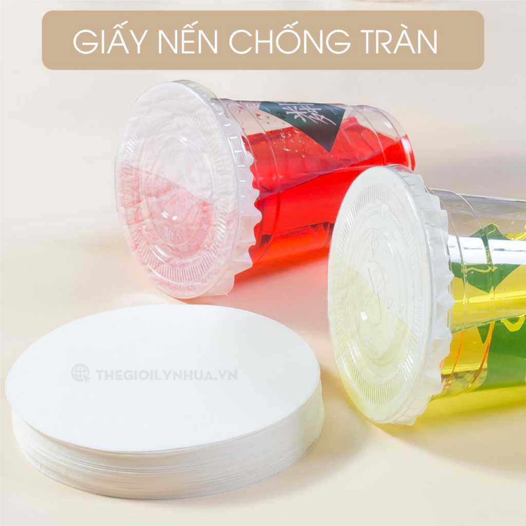 Giấy chống tràn ly trà sữa, giấy nến lót miệng ly chống tràn cà phê, trà sữa khi đi ship hạn chế sốc đổ