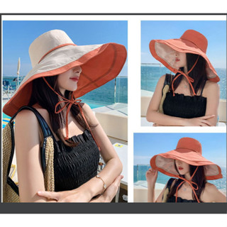Mũ nón đi biển rộng vành chống nắng đẹp đội 2 mặt gấp gọn chống tia UV