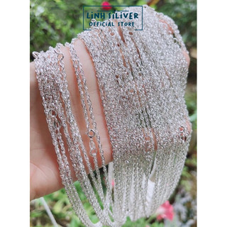  Dây xoắn kép dài 50-55cm bạc ta- Dây chuyền mắt xích kép cho nữ 