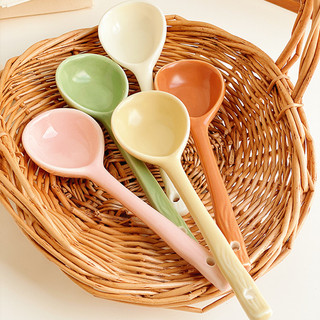 Muỗng Sứ Thìa Súp Sứ Ceramic Trơn Màu Pastel Và Hình Ngôi Sao Crystal Star Phong Cách Hàn Quốc Dễ Thương