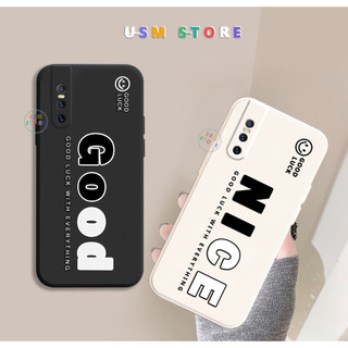 Ốp lưng Vivo V15 Pro, chất TPU dẻo, viền vuông, in chữ NICE GOOD