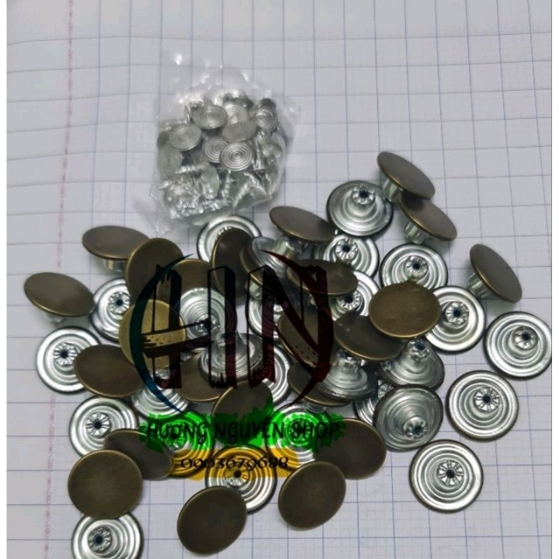 Cúc quần jeans/ quần bò loại inox xịn - gói 50 cái 15mm