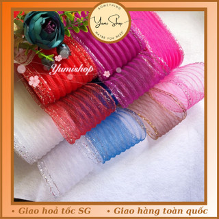 Ruy Băng Lưới Gợn Sóng 7cm Làm Nơ Gói Quà Trang Trí Giỏ Quà Cây Thông RB01