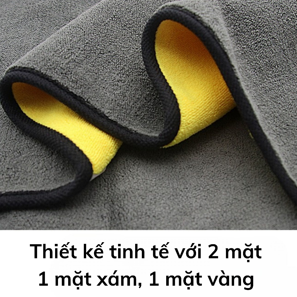 Khăn lau xe ô tô, xe hơi, lau bếp 2 lớp siêu sạch và thấm hút cực tốt - KL02