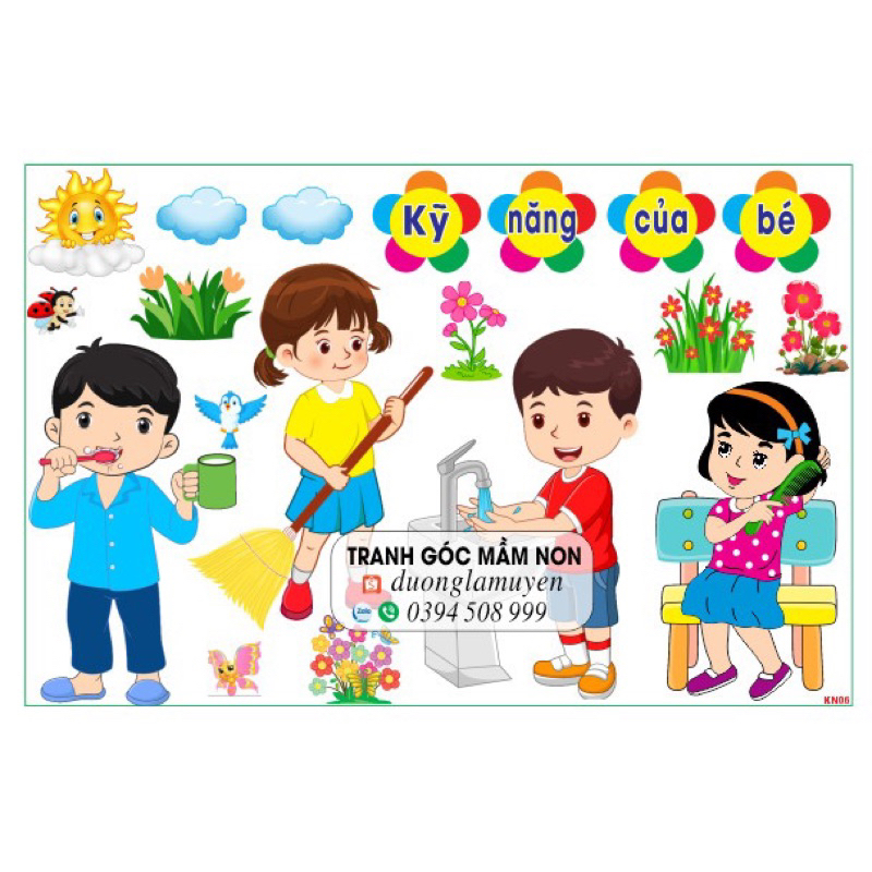 Tranh góc mầm non- kỹ năng của bé
