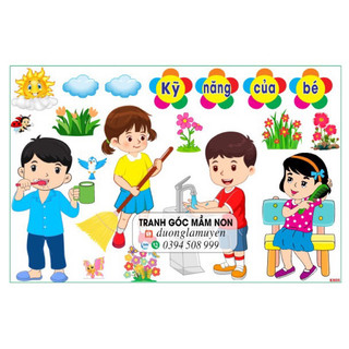 Tranh góc mầm non- kỹ năng của bé