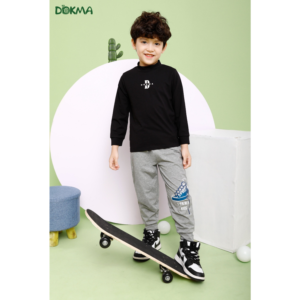 DA1829 - DA1158 Áo giữ nhiệt cổ 3P bé trai dài tay cotton Dokma