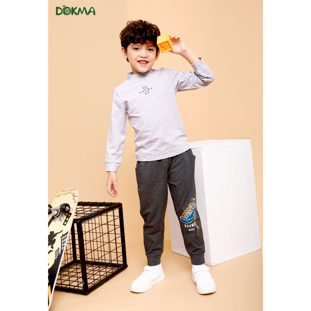 DA1829 - DA1158 Áo giữ nhiệt cổ 3P bé trai dài tay cotton Dokma