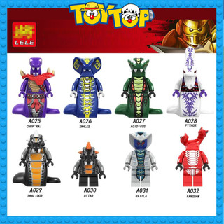 [Một con] Đồ chơi mô hình mini lắp ráp ghép ninja tộc rắn Chop rai Pythor Bytar Rattla Fangdam .. xếp hình Lele A025 032