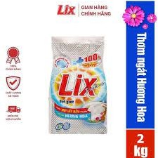 2KG CHÍNH HÃNG  Bột giặt LIX extra HƯƠNG HOA 2kg sáng bóng đánh bay mọi